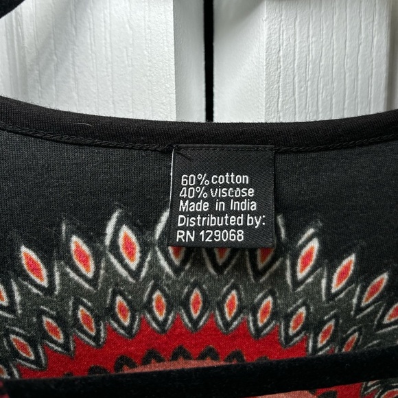 Desigual - Business Casual Office Wear Black and Red Long Sleeve Mini Dress - Picture 4 of 13